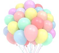 Multicoloured Birthday Balloons, 52 Pieces Pastel Balloons Pink, Blue, Green Wedding Decoration, Helium Pastel Macaroons For Decoration Children'S Birthday, Wedding, Party, Carnival Baby Shower