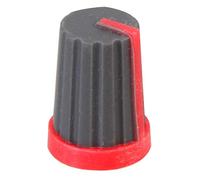 Multicomp CR- mS-1 Bouton Soft Touch avec axe cannelé, Gris/Rouge