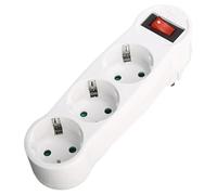 Multiconnecteur blanc triple prise, lumineux, avec tt latéral