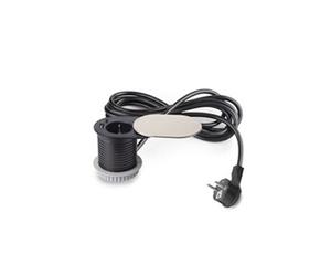 Multiconnecteur Vertikal Flat 60, diamètre 60mm, 1 x prise Schuko, 1 x USB Type A, 1 x USB Type C, Acier et Plastique, Acier inoxydable