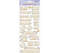 MultiCraft Love & Marriage Stickers-Wedding Who's Who/ Sold as a pack of 6