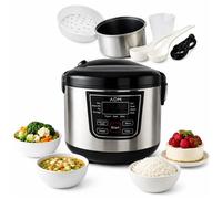Multicuiseur 4L 700W ADM - Cuiseur à Riz Électrique 12 Programmes - Cuisson Vapeur Soupe Yaourt - Maintien au Chaud - Écran LED