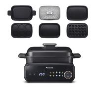 Panasonic NF-GM600 Multicuiseur Electrique 6-en-1, Plancha, Frire, Cuisson Lente, BBQ, Vapeur, Sauté, 1400W 40-250°C 9 Modes Auto, 6 Plaques Antiadhésives, Extracteur de Fumée