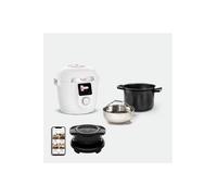 Multicuiseur haute pression Cookeo Moulinex Wifi 9-en-1 + Couvercle air fryer Extra crisp YY5855FB Blanc