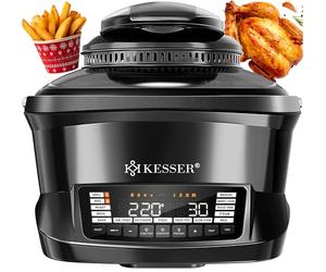 Multicuiseur KESSER® avec friteuse à air chaud 8 L et 16 programmes Appareil de cuisine - Griller, cuire, mijoter, cuire à la vapeur Fonction de préchauffage et de maintien au chaud Cuiseur à riz