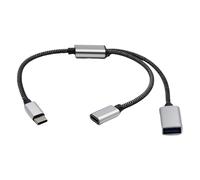 MultiDevice Connecteur USB C mâle vers 2 répartiteurs Y femelles 480 Mbit/s synchronisation des données et câble de charge pour ordinateurs portables
