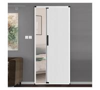 Multifold Interior Doors with Aluminum Frame, 80in Tall White Retractable Door Divider for Room Separation, Customize Sliding Partition Door with Lock & Handle(30x80in(76.2x203.2cm))