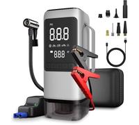 Multifonction Booster Batterie Voiture 8000mAh 1000A (6.0LGas& 3.0L Diesel)-aspirateur voiture 4500Pa -gonfleur pneus voiture