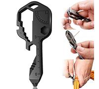 multifonction Outil extérieur | Ouvre-bouteille en acier inoxydable 24 en 1 | Mini portable | Utilisé pour les outils de ligne de coupe, ouvre-boîte, etc (noir)