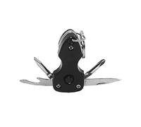Multifonction Porte-clés Outil Survie EDC Gear, Ouvre-Couteau Pliant LED Lampe de Poche Tournevis pour Camping en Plein air,Noir
