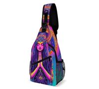 Multifonction Sacoche Homme Bandouliere Art de prière de la déesse des douze constellations Sac Bandoulière Casual,Réglable Sac D'Epaule pour Cyclisme Homme Femme