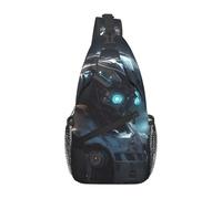 Multifonction Sacoche Homme Bandouliere Robot du futur Sacs à Bandoulière Antivol,Durable Crossbody Bag pour école Voyage Camping