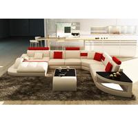 Multifonction XXL Big Canapé en cuir avec USB,Canapé d'angle salon rembourré