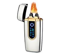 Multifonctiona 061100 Arc Rechargeable USB Rechargeable avec Batterie Affichage de Compte Allumage Lampe de Poche Cool avec Lampe de Poche pour Homme Fête des Pères Noël