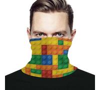 Multifonctionnel Chapeaux Demi-Visage,Blocs de Construction colorés à Imprimer,Décoration faciale Multi-Usage Cache-Cou pour Cyclisme Ski Randonnée 26X30cm