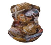 Multifonctionnel Chapeaux Demi-Visage, Echarpe Gaiter Trésors de Coquillages Multi-Usage Écharpe Tube pour Cyclisme Vélo Moto