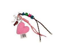 Multifonctionnel Chaud Porte-clé en forme de cœur Pendentif Voiture Ornement avec Ornements Décoration Multifonctionnelle pour Femmes Filles Luxe Sac d'Amour Accessoire