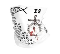 Multifonctionnel Décoration faciale,Jésus est Mon Tout, Mon Dieu, Mon Seigneur, Mon Sauveur.,Protection du Visage Imprimé Gaiter pour Course à Pied Adulte Randonnée 26X30cm