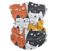 Multifonctionnel Écharpe Tube Chats Mignons De Dessin Animé Jaunes Et Blancs Echarpe Gaiter Ultra-Douce Protection du Visage pour Jogging Cyclisme Extérieur