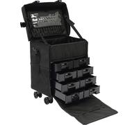 multifonctionnel organisateur cosmétique noir boîte de cosmétiques + miroir beauté trolley