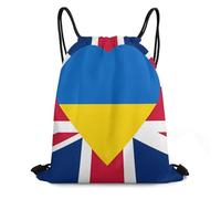 Multifonctionnel Sac à Dos à Cordon Amitié Entre l'Ukraine et Le Royaume-Uni Sacs à Cordon Moderne Sac de Natation pour Natation École Voyage 36X42cm