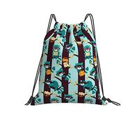 Multifonctionnel Sac À Dos À Cordon Les Ratons Laveurs Envahissent Le Territoire Sacs De Sport À Cordon Moderne Sac De Piscine pour Decontracte Camping Surf 36X42Cm