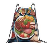 Multifonctionnel Sac À Dos À Cordon Un Festin Délicieux Imprimer Sacs À Cordon Sport Moderne Sac De Piscine pour Yoga Plage Surf 36X42Cm