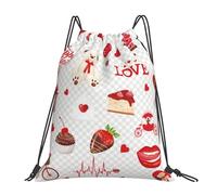 Multifonctionnel Sac à Dos Cordon Jour de l'amour Sacs à Cordon Pratique Sac d'école pour Randonnée Femme Homme 36X42cm