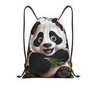 Multifonctionnel Sac À Dos Cordon Panda Mignon Sacs À Cordonnet Léger Sac D'École pour Natation École Yoga 36X42Cm