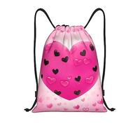 Multifonctionnel Sac à Dos pour Sport Coeur d'amour Roses Sacs de Sport à Cordon Moderne Sac de Sports pour Randonnée Enfant Homme 36X42cm