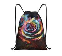 Multifonctionnel Sac à Dos pour Sport Fleur Rainbow Pochette à Cordon Moderne Sac de Piscine pour École Natation Fitness 36X42cm