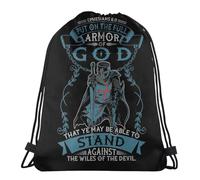 Multifonctionnel Sac De Cordon Armure De Dieu Christianisme Livre Verset Religieux Sacs À Cordonnet Moderne Sac De Piscine pour Femme Homme Camping 36X42Cm