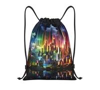Multifonctionnel Sac de Cordon La Ville Rainbow Sacs à Cordon Sport Confort Sac de Natation pour Femme Homme Gym 36X42cm