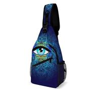 Multifonctionnel Sac Triangle Oeil Qui Voit Tout Mystique Occulte Sacoche Bandoulière Plein Air Sling Bag pour Randonnée, Courir, Cyclisme