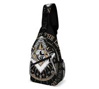 Multifonctionnel Sacoche Bandoulière Logo De La Franc-Maçonnerie, De La Foi Maçonnique, De L'Espoir Et De La Charité Sac Triangle Rétro Sling Bag Pour La Randonnée, Cyclisme, Randonnée