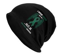Multifonctions Capuche Tricotée Je Porte du Vert pour Ma Mère, Sensibilisation Au Cancer du Foie Bonnet Décontracté Unisexe Bonnet De Loisirs pour Le Patinage, La Course, Running