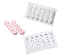Multifonctions Moules en Silicone pour gâteau Moule 3D pour Glace Chocolat Pâtisserie Dessert 6 trous longue bande boule concave