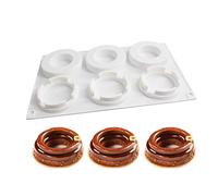 Multifonctions Moules en Silicone pour gâteau Moule 3D pour Glace Chocolat Pâtisserie Dessert petit anneau à 6 trous