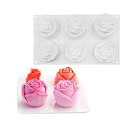 Multifonctions Mousse en Silicone 3D Bakeware Mousse Dessert Mould DIY Mould 6 trous roses en bourgeon
