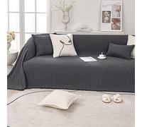 Multifonzione Coperte 180 x 130 cm Protezione Asciugamano per Poltrona/Divano/Letto/Sedie Tessuto di Lino Grigio Decorazione Esterno e Interno.