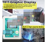 Multifuctional Transistor Tester Zener Diode Tester Voltage Regulator Diode NPN PNP Bipolar Transistor Resistor Potentiometer Inductor Capacitor Thyristor Tester with 160*128 TFT Display Self-Test Aut