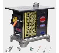 MultiFuelCampingCookwareStoveGrande capacité Acier carbone Four avec cheminée de 200 cm PolyvalentExtérieur Fourfort Tentes (noir) 53 x 37 x 54 cm