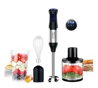 Multifuncional Batidora Mano 1000W, 4 em 1 Batedeira de Mão, 5 Velocidades Regulables, Incluye Picadora, Batidor de Huevos y Vaso Medidor,Bajo ruido Varita mágica