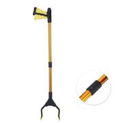 Multifunction Folding Long Trash Clamps Grabber Picker Tools Sanitation Cleaning SuppliesYellow Handle Gold Tube