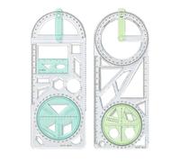 Multifunction Geometry Ruler, Clear Template Measuring Tool For Classroom
