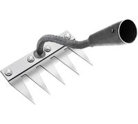 Multifunction Metal Weeding Rake 5 Teeth Garden Rake Portable Garden Rake for Weeding/Furnishing/Seed Weeding(without Handle) 5 Teeth