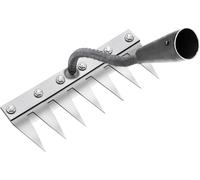 Multifunction Metal Weeding Rake 7 Teeth Garden Rake Portable Garden Rake for Weeding/Furnishing/Seed Weeding(without Handle) 7 Teeth