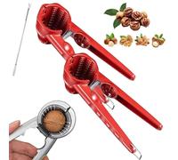 Multifunction Nutcracker with Non Slip Handle, 2026 Chestnut Splitter, Heavy Duty Pecan Walnut Plier Open, Chestnut Opener, Chestnut Opener, for All Nuts (Red,#2PCS)