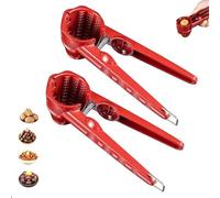 Multifunction Nutcracker with Non Slip Handle, Effortless One-Squeeze Nutcracker with Non-Slip Handle, Heavy-Duty Stainless Steel for Walnuts, Chestnuts, No More Messy Shells & Sore Hands (2pcs)