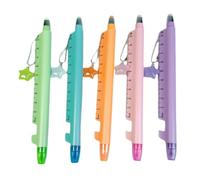 Multifunction Pen | 5 Pieces Smooth Writing Stationary School Supplies | Highlighter with ballpoint pen ruler comes in 5 pieces, offers smooth using experdents Home Office School Study Planing Working